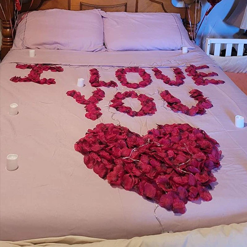 Neo LOONS 1000 Pcs Artificial Silk Rose Petals Decoration Wedding Party Color Burgundy - Image 5